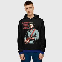 Толстовка-худи мужская Че Гевара с гитарой, цвет: 3D-синий — фото 2