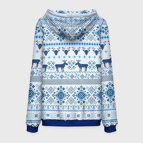 Мужская толстовка Blue sweater with reindeer / 3D-Синий – фото 2