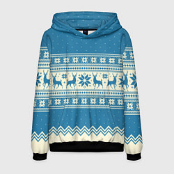 Мужская толстовка Sweater with deer on a blue background