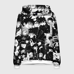 Толстовка-худи мужская Мэгуми Фушигуро - Магическая битва, цвет: 3D-белый