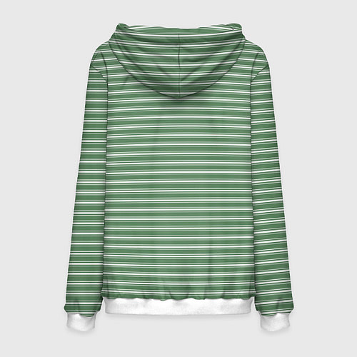 Мужская толстовка Светло-зелёный полосы / 3D-Белый – фото 2