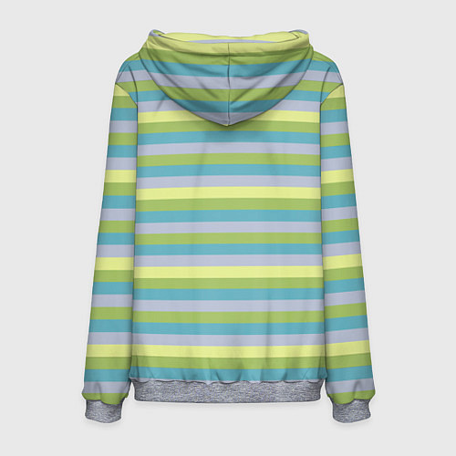 Мужская толстовка Серый и лимонный полосатый / 3D-Меланж – фото 2