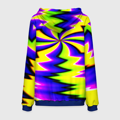 Мужская толстовка Неоновая фрактальная абстракция / 3D-Синий – фото 2