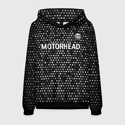 Толстовка-худи мужская Motorhead glitch на темном фоне посередине, цвет: 3D-черный