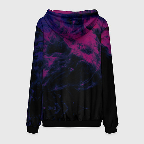 Мужская толстовка Тойота на фоне сиреневого дыма / 3D-Черный – фото 2