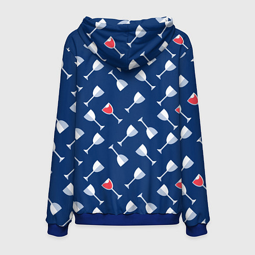 Мужская толстовка Бокальчик винишка / 3D-Синий – фото 2