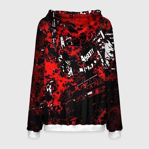 Мужская толстовка Красная иллюстрация киберпанк / 3D-Белый – фото 2