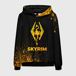 Толстовка-худи мужская Skyrim - gold gradient, цвет: 3D-черный