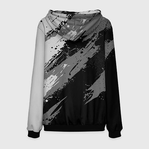 Мужская толстовка Герб РФ - серый монохромный / 3D-Черный – фото 2