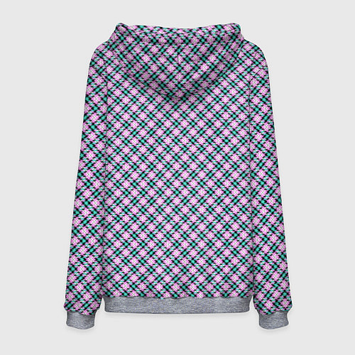 Мужская толстовка Фиолетовая - розовая клетка / 3D-Меланж – фото 2