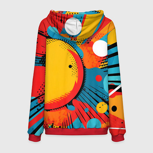 Мужская толстовка Поп-арт абстракция / 3D-Красный – фото 2