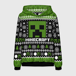 Толстовка-худи мужская Minecraft christmas sweater, цвет: 3D-черный