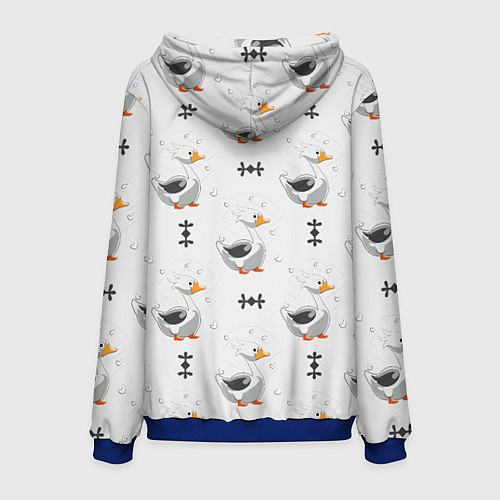 Мужская толстовка Гусь и фигуры / 3D-Синий – фото 2