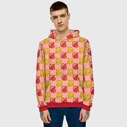 Толстовка-худи мужская Забавные леопарды, цвет: 3D-красный — фото 2