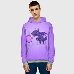 Толстовка-худи мужская Милый огнедышащий дракончик, цвет: 3D-меланж — фото 2