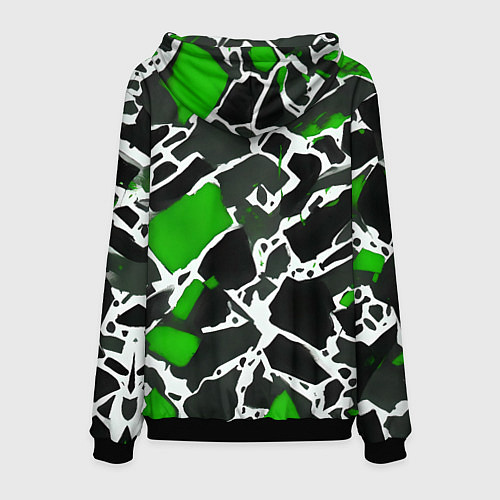 Мужская толстовка Кляксы чёрные и зелёные / 3D-Черный – фото 2