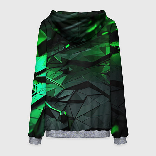 Мужская толстовка Мир абстрактной зелени / 3D-Меланж – фото 2
