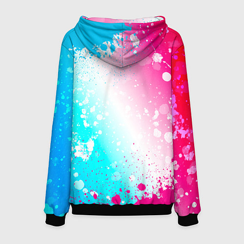 Мужская толстовка Manowar neon gradient style / 3D-Черный – фото 2