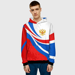 Толстовка-худи мужская Россия - спортивная униформа, цвет: 3D-черный — фото 2