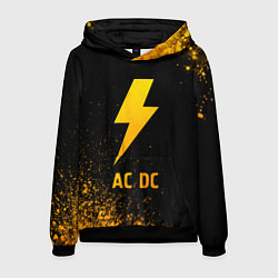 Толстовка-худи мужская AC DC - gold gradient, цвет: 3D-черный