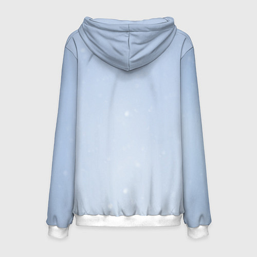 Мужская толстовка Новогодняя кошечка в пальто / 3D-Белый – фото 2