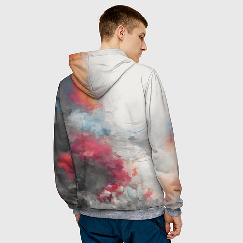 Мужская толстовка Футуристичный городской пейзаж / 3D-Меланж – фото 4