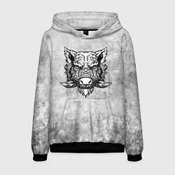 Толстовка-худи мужская Texture - дикий секач, цвет: 3D-черный