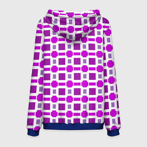 Мужская толстовка Фиолетовые кирпичики и белые полосы / 3D-Синий – фото 2