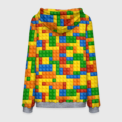 Мужская толстовка Лего - разноцветная стена / 3D-Меланж – фото 2