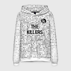 Толстовка-худи мужская The Killers glitch на светлом фоне посередине, цвет: 3D-белый