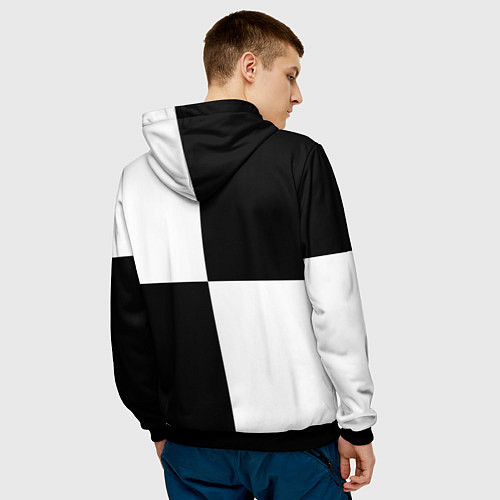 Мужская толстовка Шахматы - ферзь / 3D-Черный – фото 4