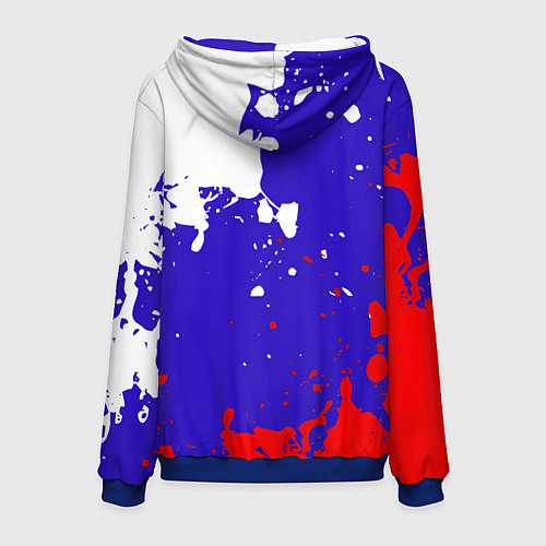 Мужская толстовка Российский герб на триколоре / 3D-Синий – фото 2