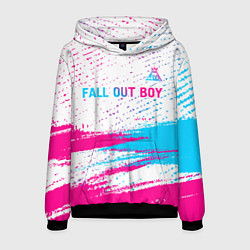 Толстовка-худи мужская Fall Out Boy neon gradient style посередине, цвет: 3D-черный