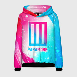 Толстовка-худи мужская Paramore neon gradient style, цвет: 3D-черный