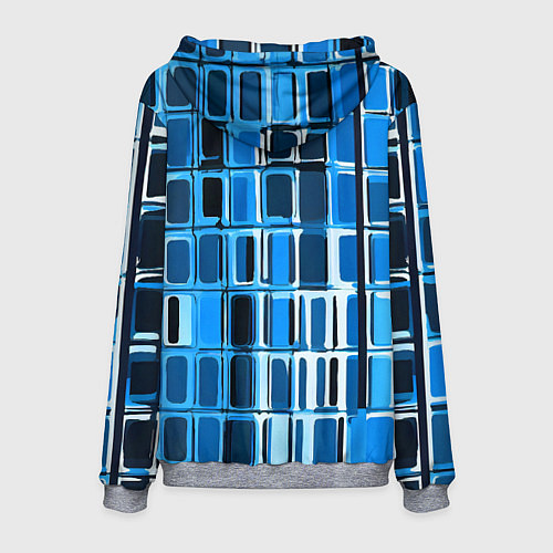 Мужская толстовка Синие прямоугольники / 3D-Меланж – фото 2