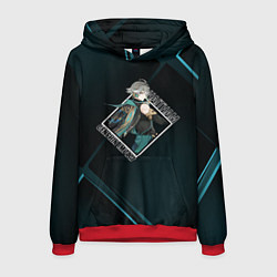 Толстовка-худи мужская Аль-Хайтам в ромбе, цвет: 3D-красный