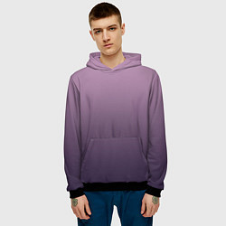 Толстовка-худи мужская Градиент приглушенный фиолетовый, цвет: 3D-черный — фото 2