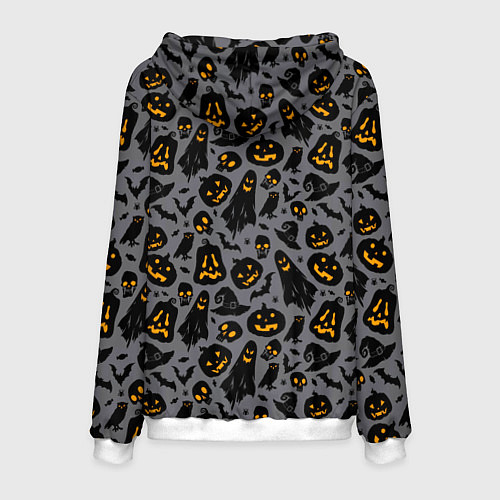 Мужская толстовка Праздничный узор хэллоуина / 3D-Белый – фото 2