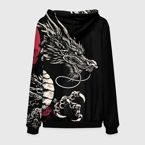 Мужская толстовка Japanese dragon - irezumi - art / 3D-Черный – фото 2