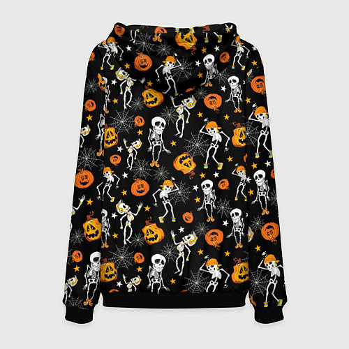 Мужская толстовка Хэллоуин танцующий скелет / 3D-Черный – фото 2