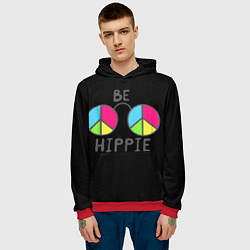 Толстовка-худи мужская Be hippie, цвет: 3D-красный — фото 2