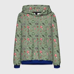 Толстовка-худи мужская Goblincore - паттерн, цвет: 3D-синий