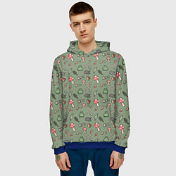 Толстовка-худи мужская Goblincore - паттерн, цвет: 3D-синий — фото 2