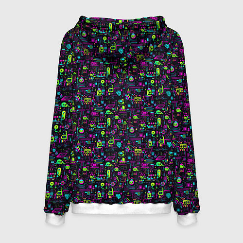 Мужская толстовка Принт в стиле киберпанк / 3D-Белый – фото 2