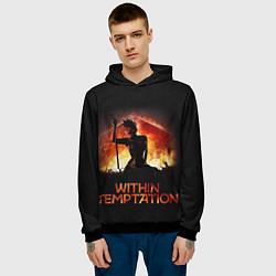 Толстовка-худи мужская Within Temptation Sharon, цвет: 3D-черный — фото 2