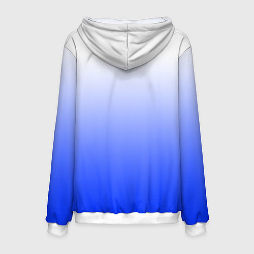 Мужская толстовка Градиент бело-синий / 3D-Белый – фото 2