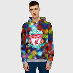 Толстовка-худи мужская Liverpool все logo неон, цвет: 3D-меланж — фото 2