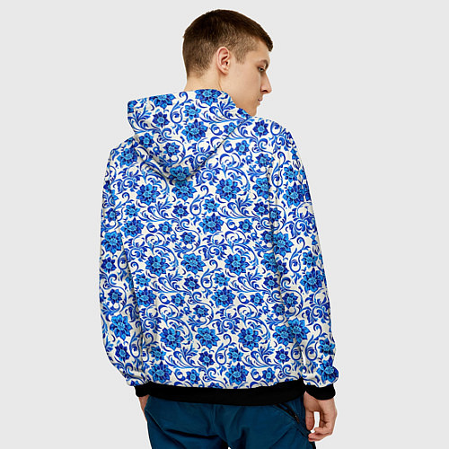 Мужская толстовка Гжель классика / 3D-Черный – фото 4