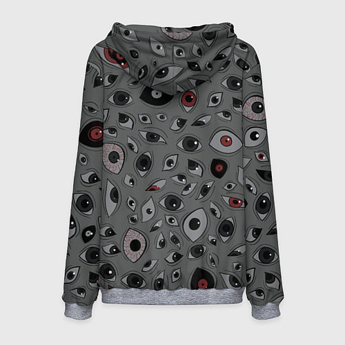 Мужская толстовка Серый цвет: глазики-косоглазики / 3D-Меланж – фото 2