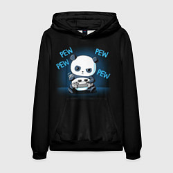 Толстовка-худи мужская Panda gamer, цвет: 3D-черный